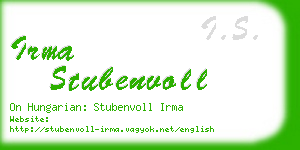 irma stubenvoll business card